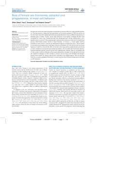 Role of female sex hormones, estradiol and progesterone, in mast