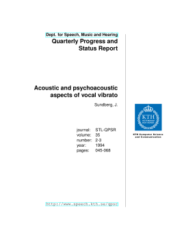Acoustic and psychoacoustic aspects of vocal vibrato