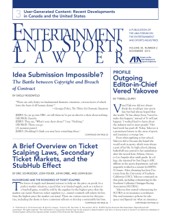 A Brief Overview on Ticket Scalping Laws, Secondary