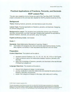 Practical Applications of Fractions, Percents, and Decimals SlOP
