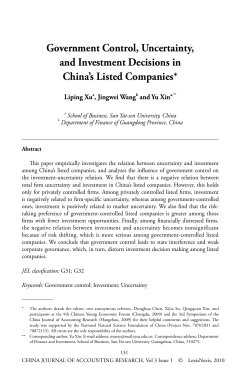 Government Control, Uncertainty, and Investment Decisions in