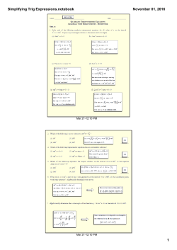 Simplifying Trig Expressions.notebook