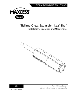 Great Expansion Leaf Shaft User Manual: Tidland