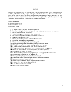 1 BIS/BAS Each item of this questionnaire is a statement that a