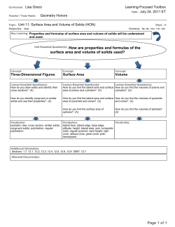 How are properties and formulas of the surface area and volume of