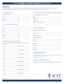 ACFE studEnt ChAptEr ChArtEr AppliCAtion