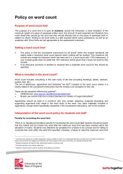 Policy on word count