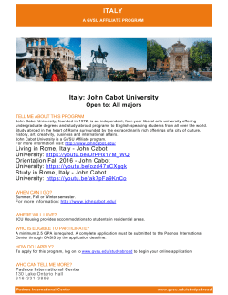 ITALY Italy: John Cabot University