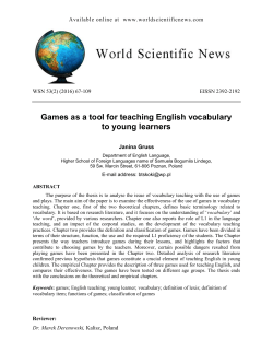 Games as a tool for teaching English vocabulary to young learners