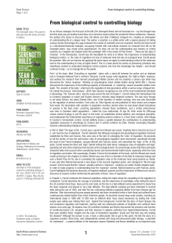 From biological control to controlling biology