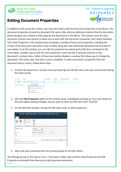 Editing Document Properties