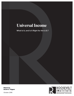 Universal Income - Roosevelt Institute