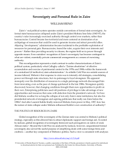 Sovereignty and Personal Rule in Zaire