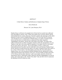 A Dark Mirror: Duality and Reflections in Stephen King`s Writers