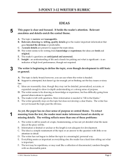 5-point 3-12 writer`s rubric