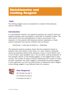 Stoichiometry and Limiting Reagent