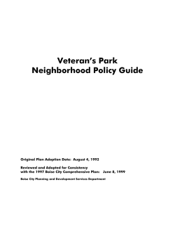 Veterans Park Neighborhood Plan