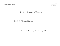Topic 1: Structure of the Atom Topic 2: Chemical Bonds Topic 3
