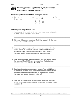 Solving Linear Systems by Substitution
