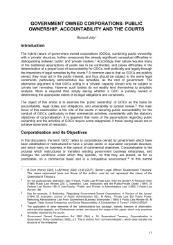 government owned corporations: public ownership