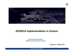 JESSICA implementation in Greece Szczecin, 10 April 2013