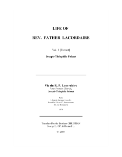 Introduction to Joseph-Theophile Foisset`s Life of Reverend Father