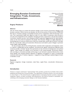 Emerging Eurasian Continental Integration: Trade