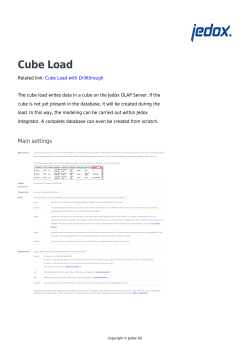 Cube Load - Jedox Knowledge Base