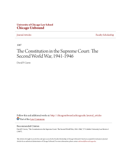 The Constitution in the Supreme Court: The Second World War