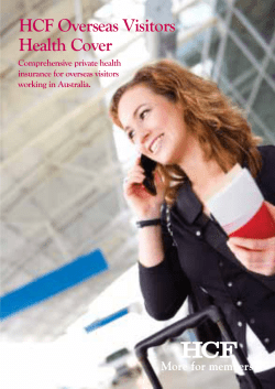 HCF Overseas Visitors Health Cover