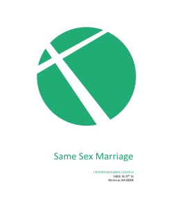 Same Sex Marriage - Crossroads Bible Church