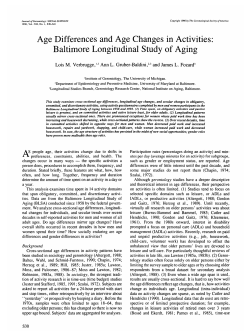 Age Differences and Age Changes in Activities