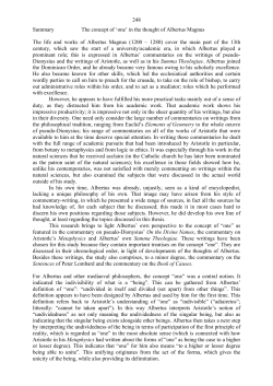 248 Summary The concept of `one` in the thought of Albertus