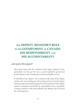 The Deputy Minister`s Role in the Government of Canada