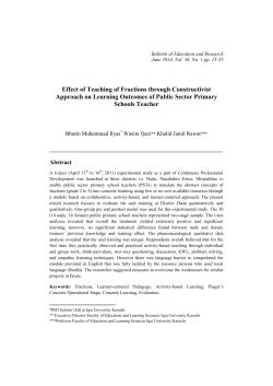 Effect of Teaching of Fractions through Constructivist Approach on