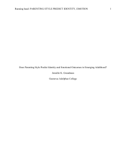 Does Parenting Style Predict Identity and Emotional Outcomes in