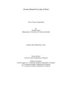 Format of Required Cover Page of Thesis
