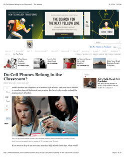 Do Cell Phones Belong in the Classroom?