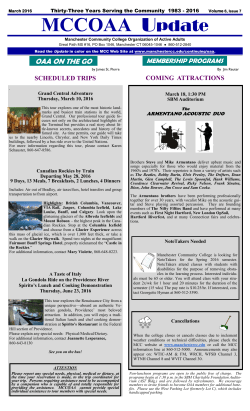 March 2016 Newsletter - Manchester Community College