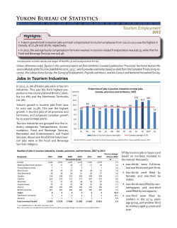 Tourism Employment, 2012 - Executive Council Office