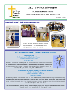 FYI For Your Information - St. Croix Catholic School