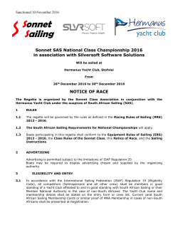 Sonnet SAS National Class Championship 2016 in association with