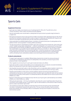 Sports Gels - Australian Sports Commission