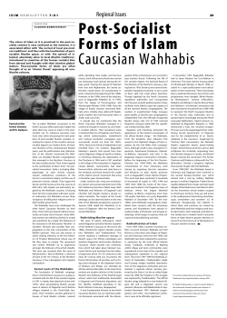 P o s t - S o c i a l i s t Forms of Islam Caucasian Wahhabis