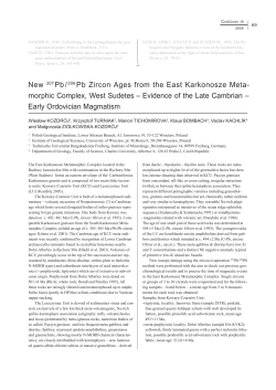 New 207 Pb /206 Pb Zircon Ages from the East Karkonosze Meta
