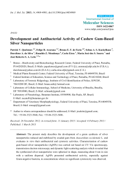 Development and Antibacterial Activity of Cashew Gum