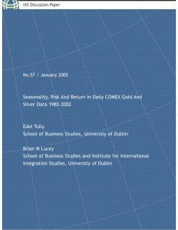 Seasonality, Risk And Return In Daily COMEX Gold And Silver Data