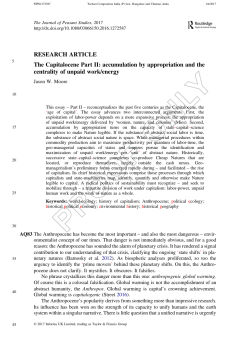 RESEARCH ARTICLE The Capitalocene Part II: accumulation by