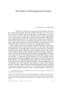 The Politics of Reforming Social Security