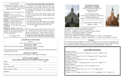 QUESTION OF THE WEEK Theme: Jesus` words and love are for